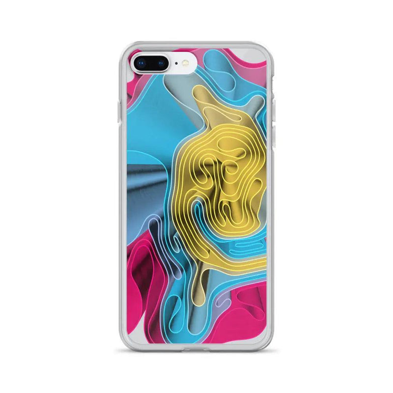 Load image into Gallery viewer, Warm Colorful Waves Variation Flexible Clear iPhone Case Bump Resistant Corners CREATIVETECH