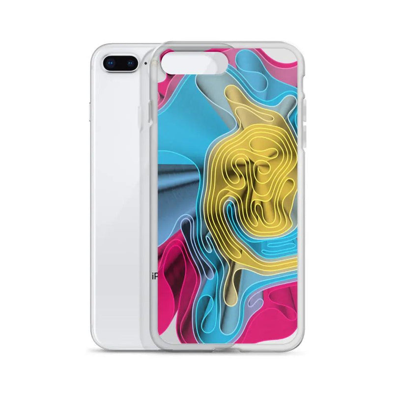 Load image into Gallery viewer, Warm Colorful Waves Variation Flexible Clear iPhone Case Bump Resistant Corners CREATIVETECH
