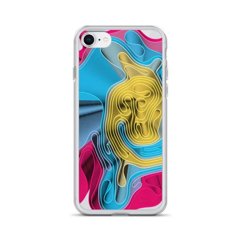 Load image into Gallery viewer, Warm Colorful Waves Variation Flexible Clear iPhone Case Bump Resistant Corners CREATIVETECH
