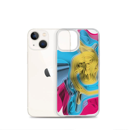 Warm Colorful Waves Variation Flexible Clear iPhone Case Bump Resistant Corners CREATIVETECH