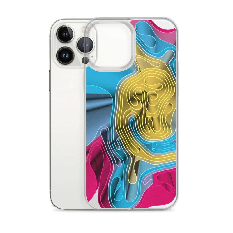 Load image into Gallery viewer, Warm Colorful Waves Variation Flexible Clear iPhone Case Bump Resistant Corners CREATIVETECH