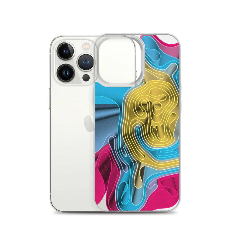 Load image into Gallery viewer, Warm Colorful Waves Variation Flexible Clear iPhone Case Bump Resistant Corners CREATIVETECH