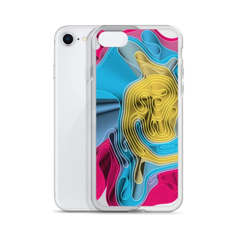 Load image into Gallery viewer, Warm Colorful Waves Variation Flexible Clear iPhone Case Bump Resistant Corners CREATIVETECH