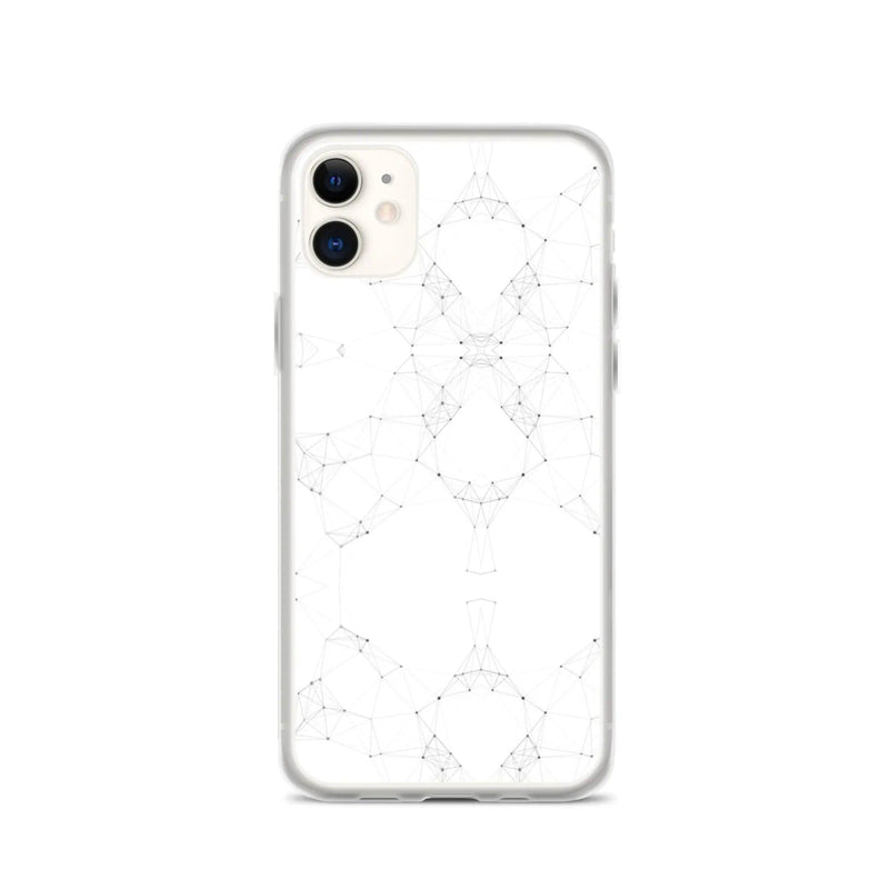 Load image into Gallery viewer, White Black Cyber Polygon Flexible Clear iPhone Case Bump Resistant Corners CREATIVETECH