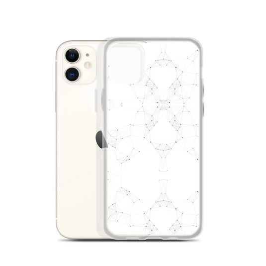 White Black Cyber Polygon Flexible Clear iPhone Case Bump Resistant Corners CREATIVETECH