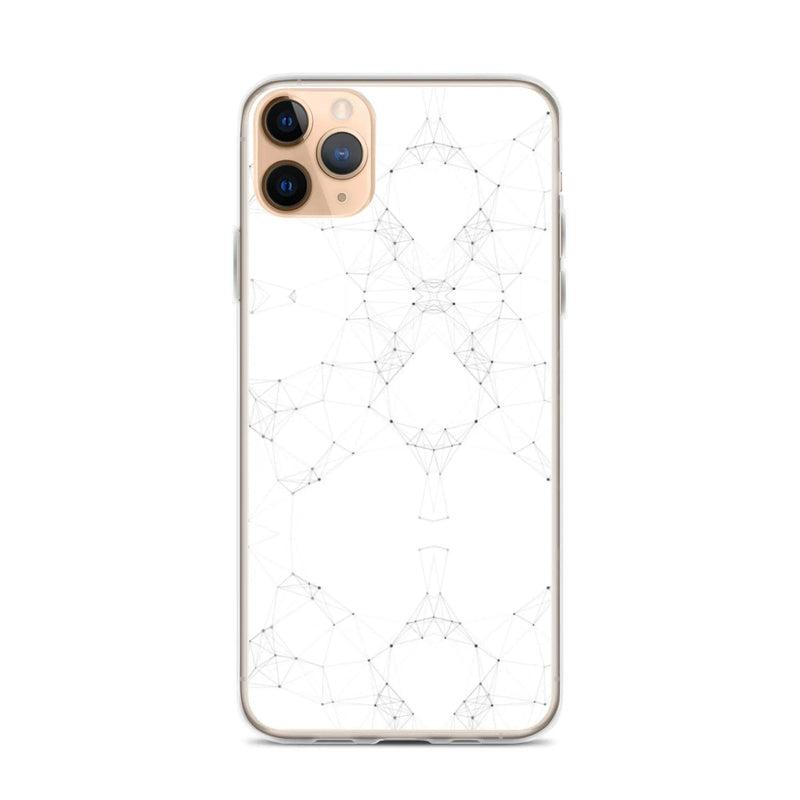 Load image into Gallery viewer, White Black Cyber Polygon Flexible Clear iPhone Case Bump Resistant Corners CREATIVETECH