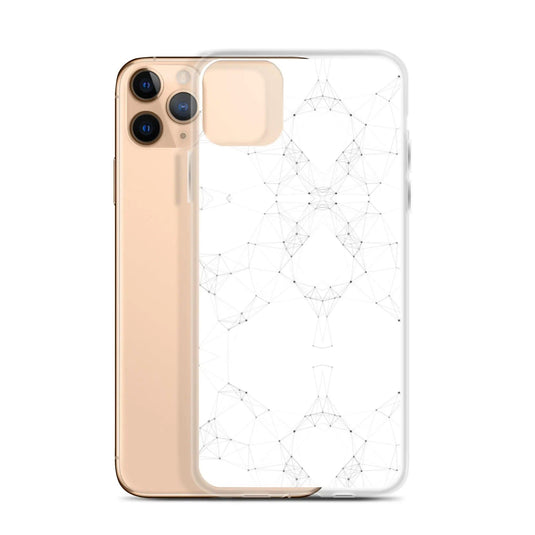 White Black Cyber Polygon Flexible Clear iPhone Case Bump Resistant Corners CREATIVETECH