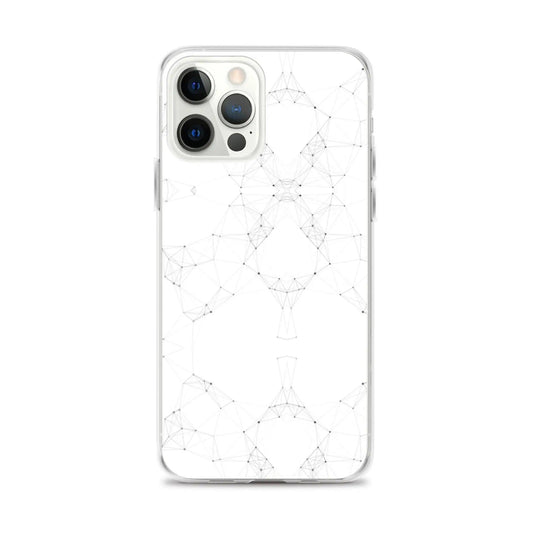 White Black Cyber Polygon Flexible Clear iPhone Case Bump Resistant Corners CREATIVETECH