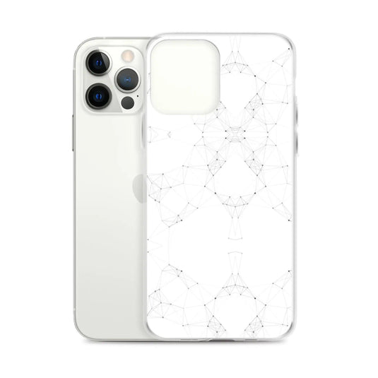 White Black Cyber Polygon Flexible Clear iPhone Case Bump Resistant Corners CREATIVETECH