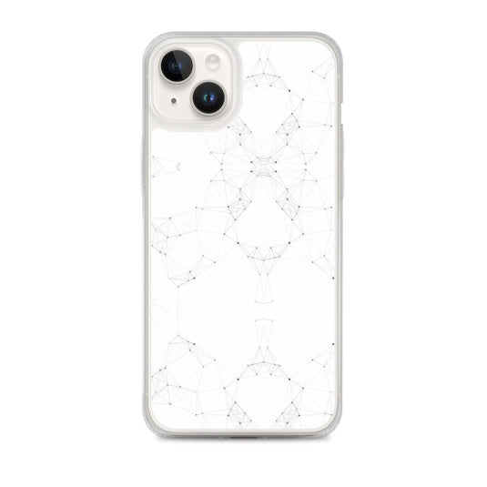 White Black Cyber Polygon Flexible Clear iPhone Case Bump Resistant Corners CREATIVETECH