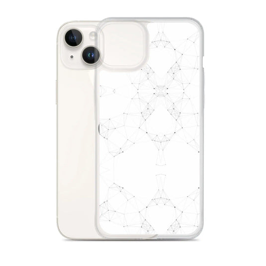 White Black Cyber Polygon Flexible Clear iPhone Case Bump Resistant Corners CREATIVETECH