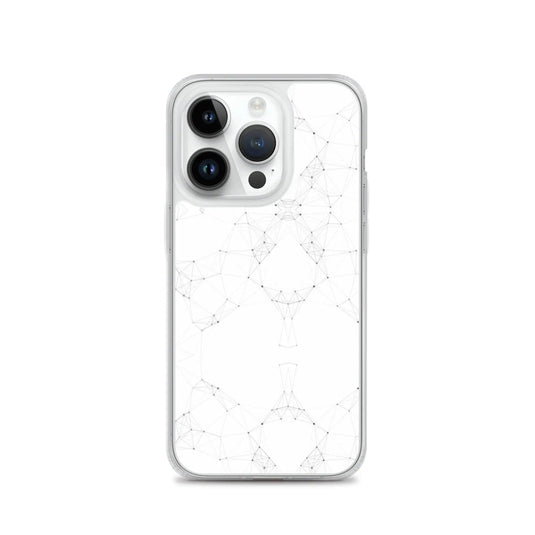 White Black Cyber Polygon Flexible Clear iPhone Case Bump Resistant Corners CREATIVETECH
