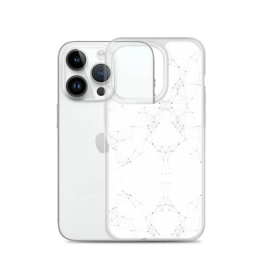 White Black Cyber Polygon Flexible Clear iPhone Case Bump Resistant Corners CREATIVETECH