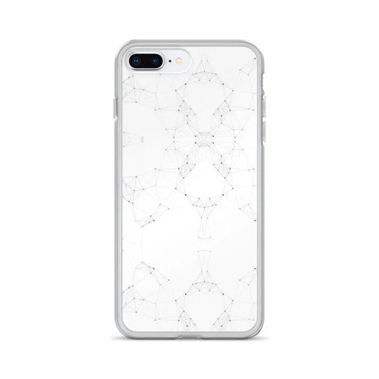 White Black Cyber Polygon Flexible Clear iPhone Case Bump Resistant Corners CREATIVETECH