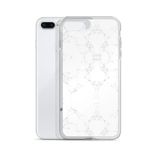 White Black Cyber Polygon Flexible Clear iPhone Case Bump Resistant Corners CREATIVETECH