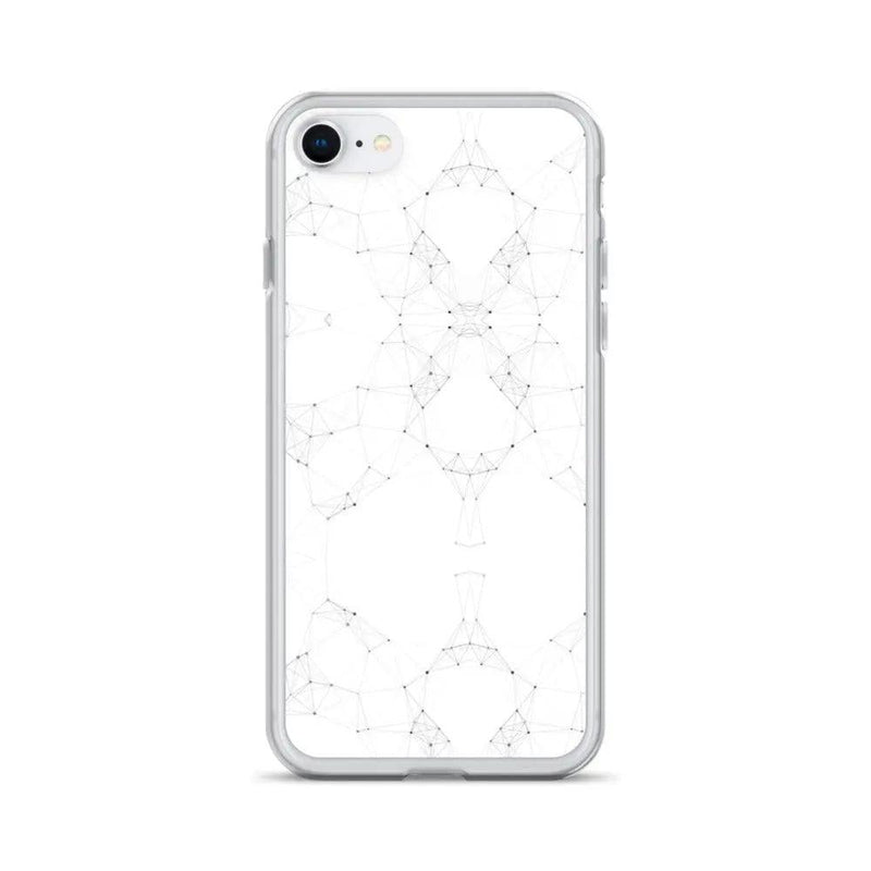 Load image into Gallery viewer, White Black Cyber Polygon Flexible Clear iPhone Case Bump Resistant Corners CREATIVETECH