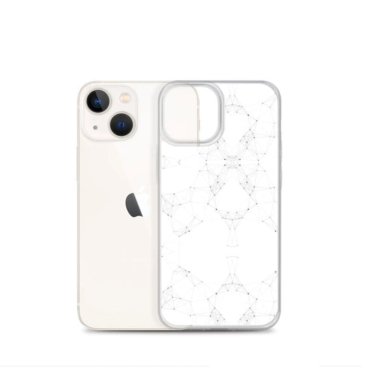 White Black Cyber Polygon Flexible Clear iPhone Case Bump Resistant Corners CREATIVETECH
