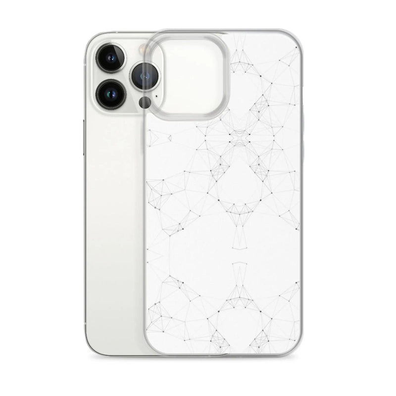 Load image into Gallery viewer, White Black Cyber Polygon Flexible Clear iPhone Case Bump Resistant Corners CREATIVETECH