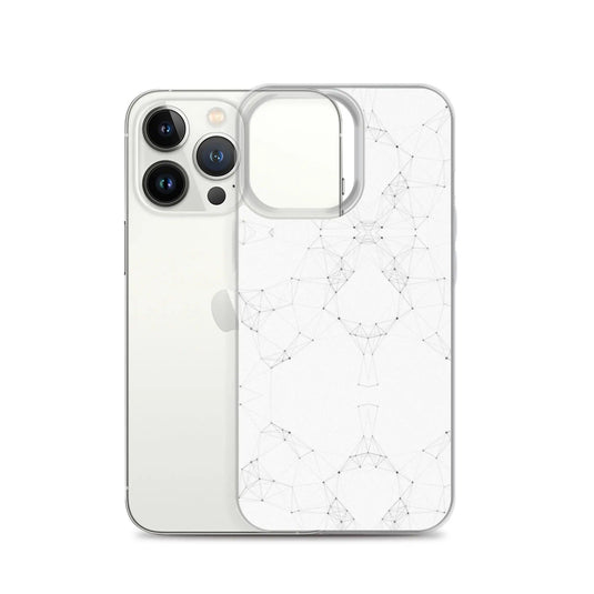 White Black Cyber Polygon Flexible Clear iPhone Case Bump Resistant Corners CREATIVETECH