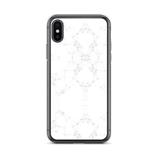 White Black Cyber Polygon Flexible Clear iPhone Case Bump Resistant Corners CREATIVETECH