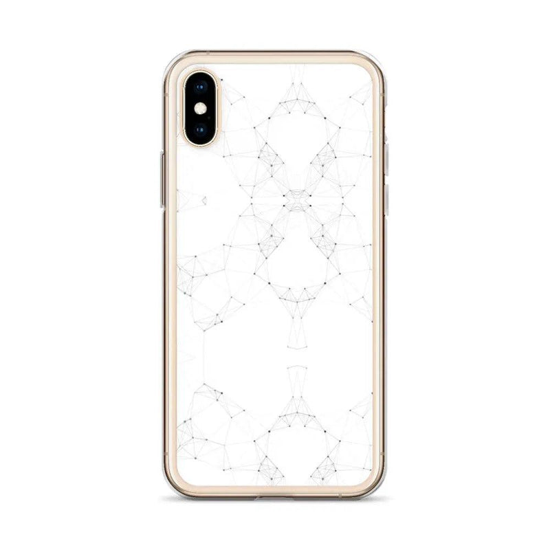 Load image into Gallery viewer, White Black Cyber Polygon Flexible Clear iPhone Case Bump Resistant Corners CREATIVETECH