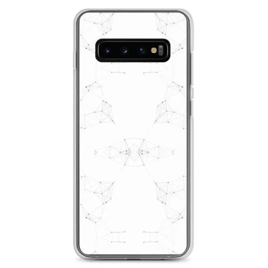 White Cyber Polygon Flexible Clear Samsung Case Bump Resistant Corners CREATIVETECH