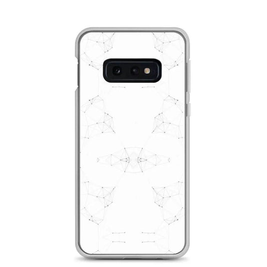 White Cyber Polygon Flexible Clear Samsung Case Bump Resistant Corners CREATIVETECH