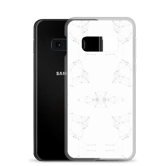 White Cyber Polygon Flexible Clear Samsung Case Bump Resistant Corners CREATIVETECH