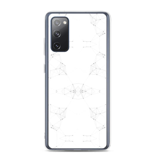 White Cyber Polygon Flexible Clear Samsung Case Bump Resistant Corners CREATIVETECH