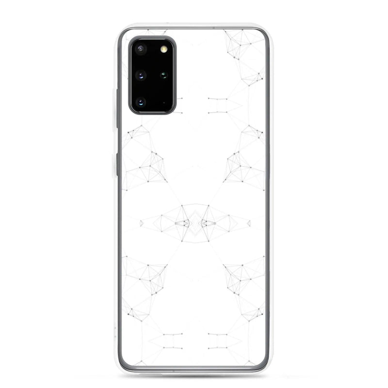 Load image into Gallery viewer, White Cyber Polygon Flexible Clear Samsung Case Bump Resistant Corners CREATIVETECH