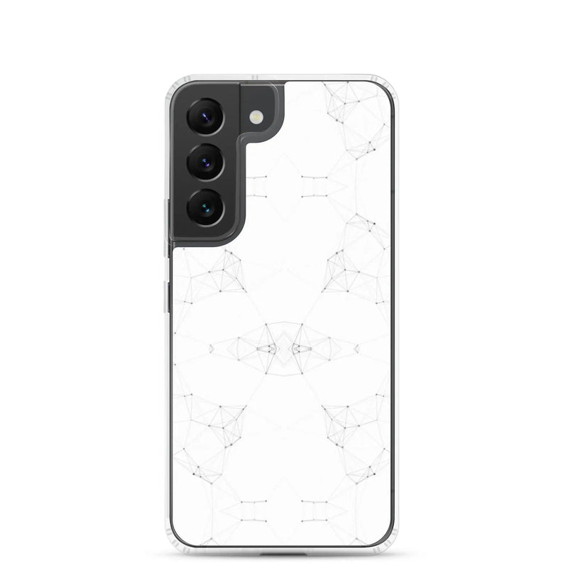 Load image into Gallery viewer, White Cyber Polygon Flexible Clear Samsung Case Bump Resistant Corners CREATIVETECH