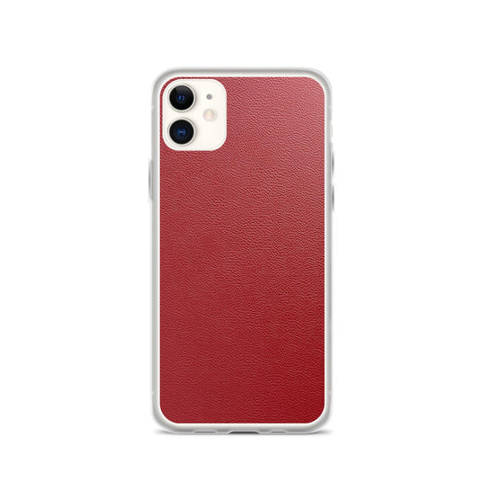 Red Leather Flexible Clear iPhone Case Bump Resistant Corners CREATIVETECH