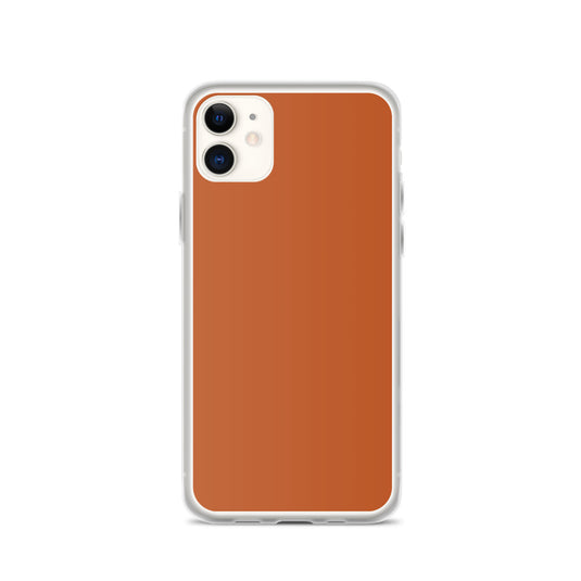Plain Color Tenne Brown iPhone Case Clear Bump Resistant Flexible CREATIVETECH