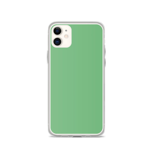 Plain Color Bay Leaf Green iPhone Case Clear Bump Resistant CREATIVETECH