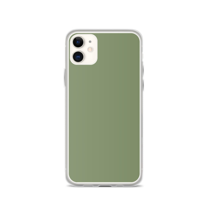Load image into Gallery viewer, Plain Color Camouflage Green iPhone Case Clear Bump Resistant CREATIVETECH