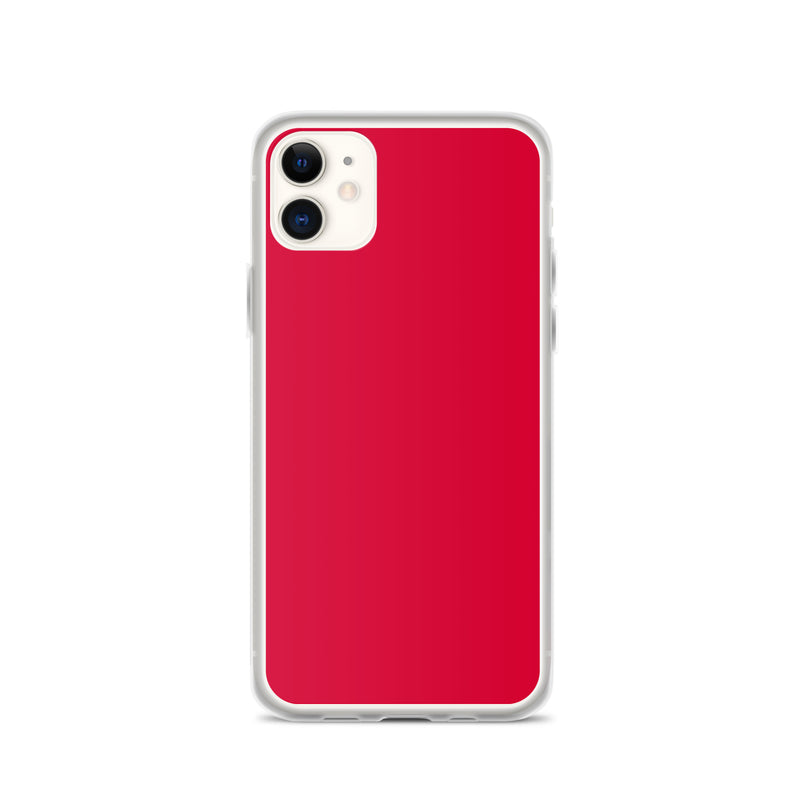 Load image into Gallery viewer, Crimson Red Red iPhone Clear Thin Case Plain Color CREATIVETECH