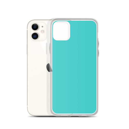 Plain Color Turquoise Blue iPhone Case Clear Bump Resistant CREATIVETECH