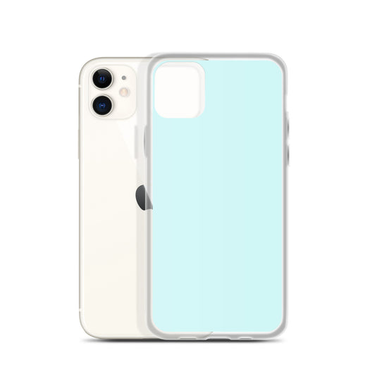 Plain Color Light Cyan Blue iPhone Case Clear Bump Resistant CREATIVETECH