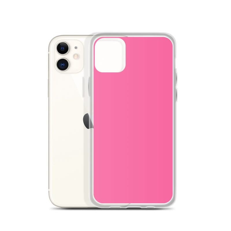 Load image into Gallery viewer, Brilliant Rose Pink iPhone Clear Thin Case Plain Color CREATIVETECH