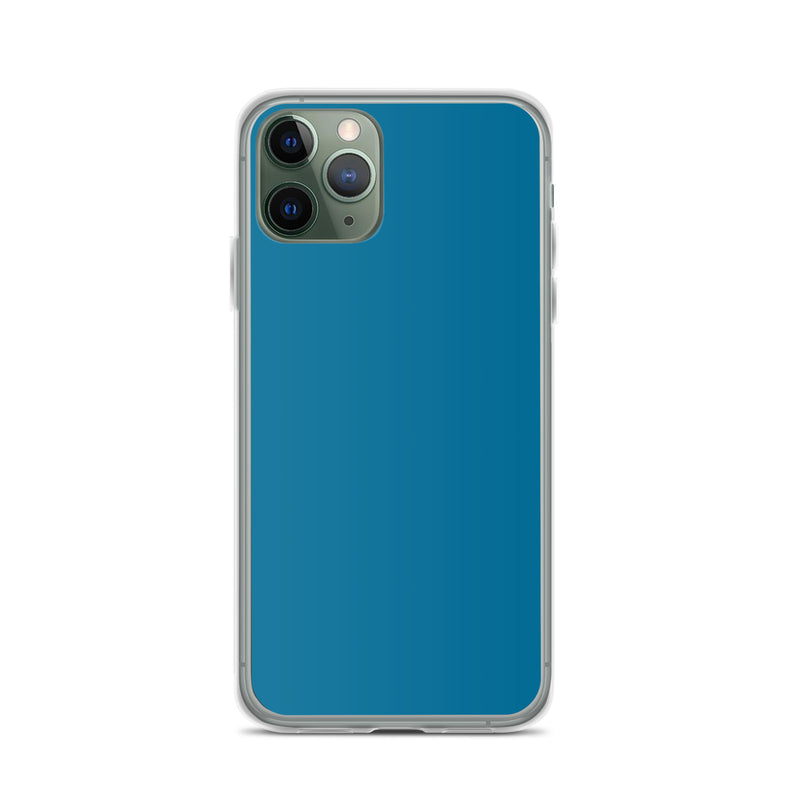 Load image into Gallery viewer, Plain Color Cerulean Blue iPhone Case Clear Bump Resistant CREATIVETECH