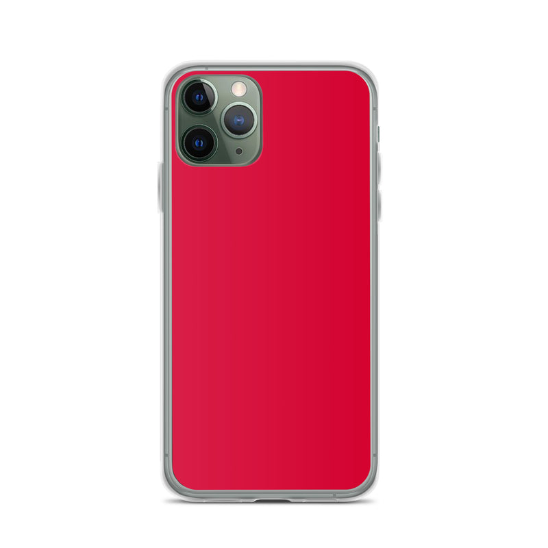 Load image into Gallery viewer, Crimson Red Red iPhone Clear Thin Case Plain Color CREATIVETECH