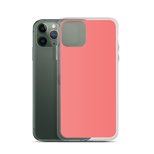 Plain Color Salmon Pink iPhone Case Clear Bump Resistant Flexible CREATIVETECH