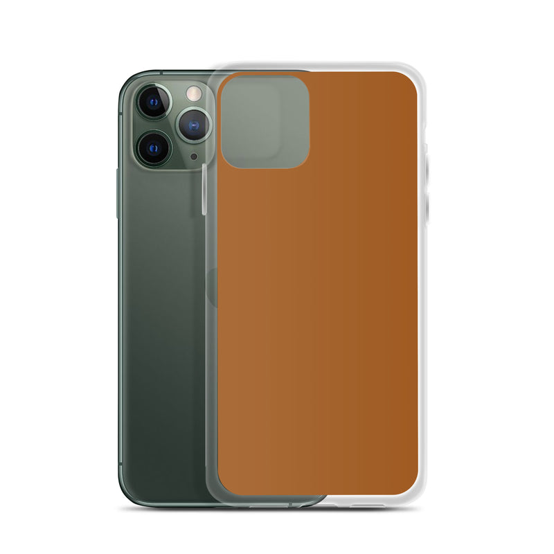 Load image into Gallery viewer, Plain Color Rich Brown iPhone Case Clear Bump Resistant Flexible CREATIVETECH