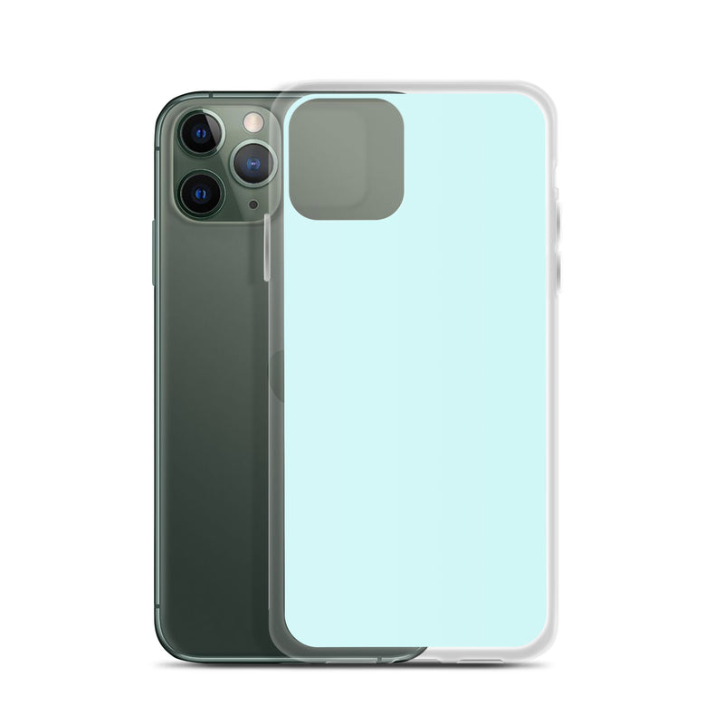 Load image into Gallery viewer, Plain Color Light Cyan Blue iPhone Case Clear Bump Resistant CREATIVETECH