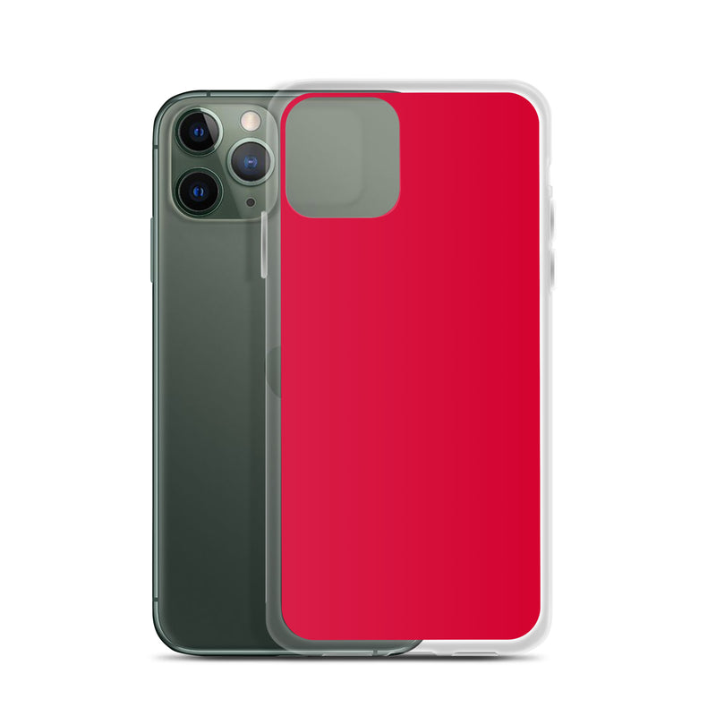 Load image into Gallery viewer, Crimson Red Red iPhone Clear Thin Case Plain Color CREATIVETECH