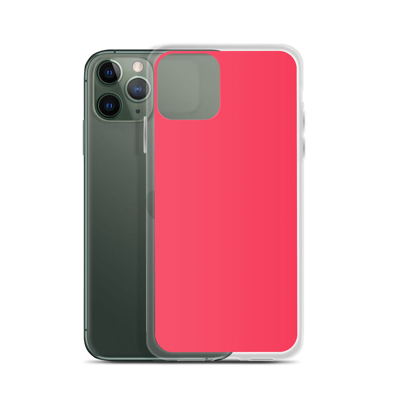Load image into Gallery viewer, Radical Red iPhone Clear Thin Case Plain Color CREATIVETECH
