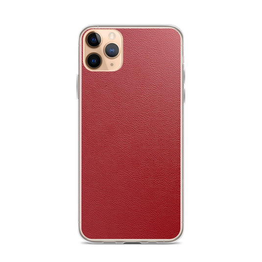 Red Leather Flexible Clear iPhone Case Bump Resistant Corners CREATIVETECH