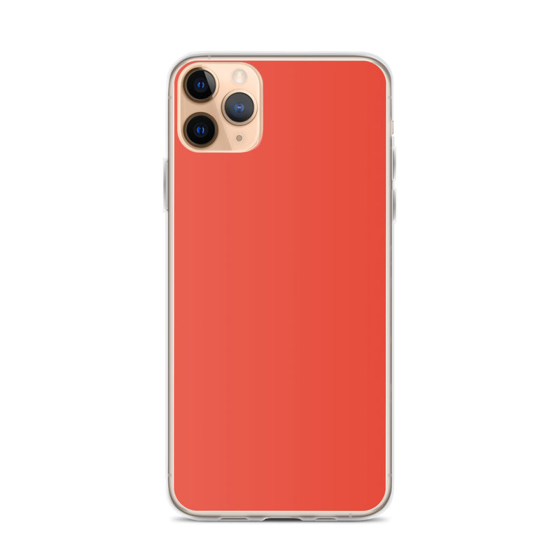 Load image into Gallery viewer, Plain Color Orange Red iPhone Case Clear Bump Resistant Flexible CREATIVETECH