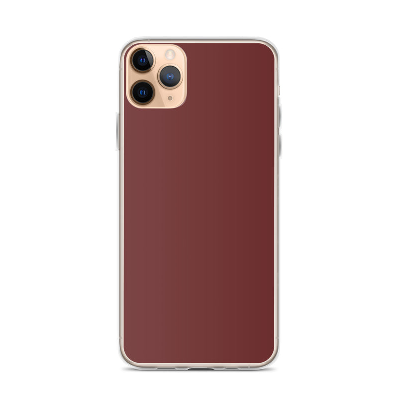 Load image into Gallery viewer, Plain Color Auburn Red iPhone Case Clear Bump Resistant Flexible CREATIVETECH