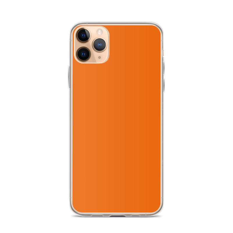 Load image into Gallery viewer, Plain Color Mango Orange iPhone Case Clear Bump Resistant Flexible CREATIVETECH